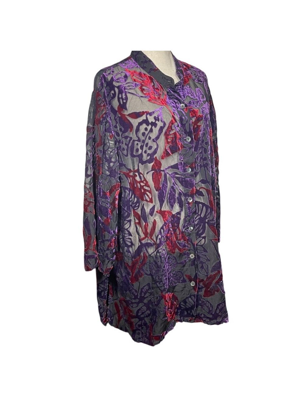 Vintage Sheer/Velvet Blouse - Picture 2 of 4